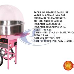 Macchina X Zucchero Filato 1080W Con Carretto-3999900005062