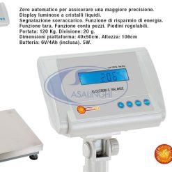 Bilancia Elettronica Kg.120 Div. 20 Grammi-8052440603855