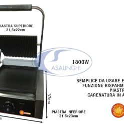 PIASTRA PANINI SINGOLA LISCIA/RIGATA