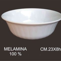 Insalatiera Costolata Melamina Cm.23 Bianco-8054408012242
