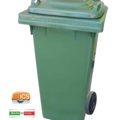 Bidone Quadro Con Ruote Lt.120 Verde-8006417003179