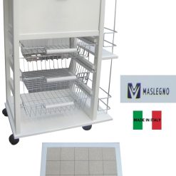 Carrello Vesuvio P/Pane + P/Bottiglie Bianco-8033433381592