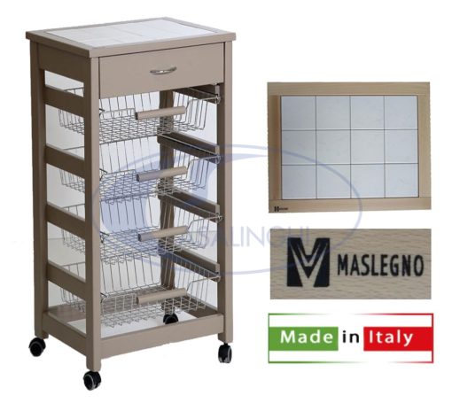 Carrello Vesuvio C/Cassetto Tortora-8033433381745