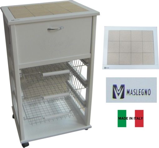 Carrello Vesuvio C/Portapane Bianco-8033433381677