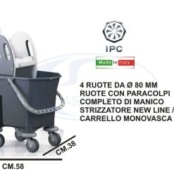 Carrello Con Ruote Monovasca Ecomix Lt.25-8033498127821