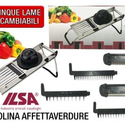 Affettaverdure Mandolina C/5 Lame Interc.18/10 Ilsa-8000409350005