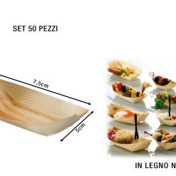 Piroga Legno Mini Cm.7X5 Set 50 Pezzi-8024112000521