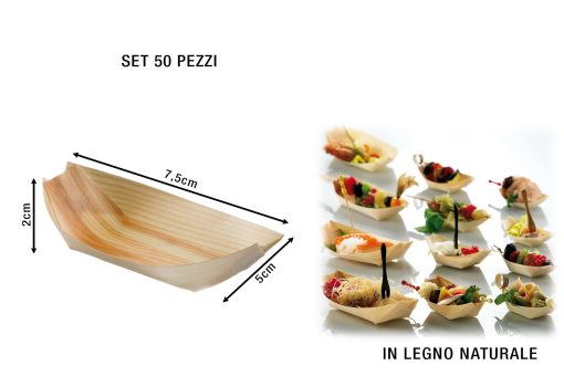 Piroga Legno Mini Cm.7X5 Set 50 Pezzi-8024112000521 Piroga Legno Mini Cm.7X5 Set 50 Pezzi-8024112000521