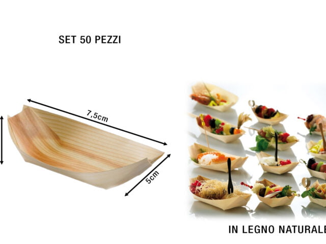 Piroga Legno Mini Cm.7X5 Set 50 Pezzi-8024112000521
