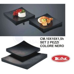 Piatto Sushi Bamboo Nero Cm.10X10X1