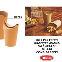 Box Per Fritti Conf. 50 Pz. Avana Ml.470 Cm.6