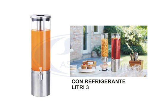 Dispenser Acciaio/Vetro X Succhi C/Refrigerante Litri 3-8024112015341