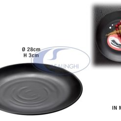 Piatto Melamina Nero Cm.28X3H Le Perle-8024112004451