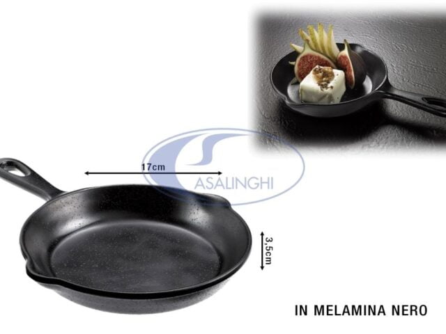 Padellino Melamina Nero Cm.17X3