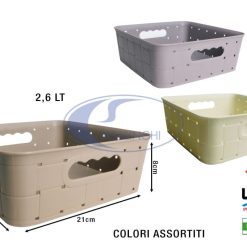 Cesta Country Quadra Bassa Cm.21X21X8H Lt.2