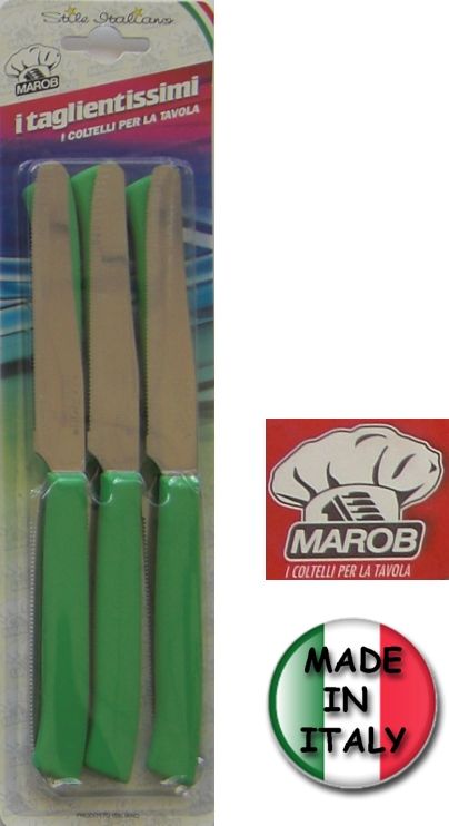 Coltelli Tavola Conf.6 Pz. Verde Marietti *-8003455309256