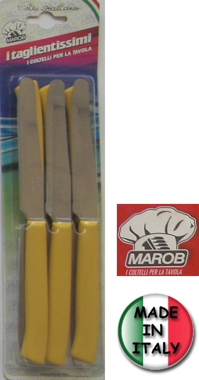 Coltelli Tavola Conf.6 Pz. Giallo Marietti *-8003455307252