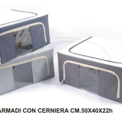 Scatola Armadi Tessuto Cm.50X40X22H Con Cerniera-8034052318808