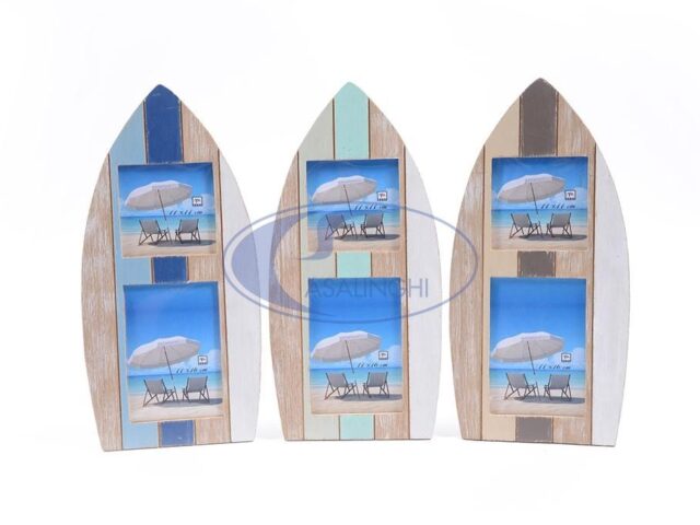 Portafoto Barca Legno A Parete Cm.40X19
