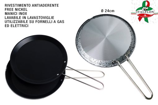 Girafrittata Manico Inox Cm.24 Italflon-8056513622675