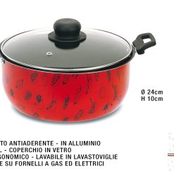 Casseruola Eco Cooking Cm.24 Cop. Vetro-8056513625478