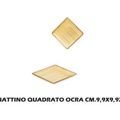 Piattino Quadrato Ocra Cm.9