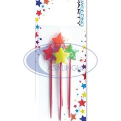 Candelina Stella Multicolore Con Astina-8056459851009