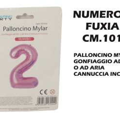 Palloncino Mylar Cm.101 Numero 2 Fuxia-8050539172442