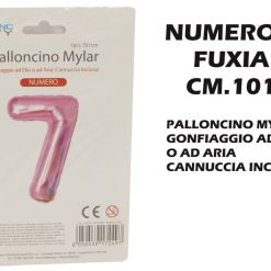 Palloncino Mylar Cm.101 Numero 7 Fuxia-8050539172497