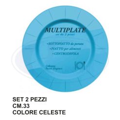 Sottopiatti Carta Set 2 Pz. Cm.33 Celeste-8057018572779