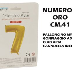 Palloncino Mylar Cm.41 Numero 7 Oro-8050539179106