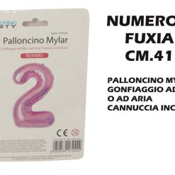 Palloncino Mylar Cm.41 Numero 2 Fuxia-8050539179250
