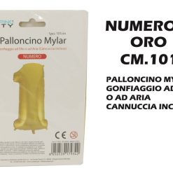 Palloncino Mylar Cm.101 Numero 1 Oro-8050539179342