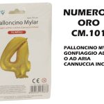 Palloncino Mylar Cm.101 Numero 4 Oro-8050539179373