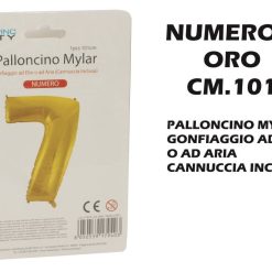 Palloncino Mylar Cm.101 Numero 7 Oro-8050539179403