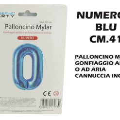 Palloncino Mylar Cm.41 Numero 0 Blu-8050539179434