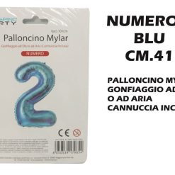 Palloncino Mylar Cm.41 Numero 2 Blu-8050539179458