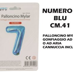 Palloncino Mylar Cm.41 Numero 7 Blu-8050539179502
