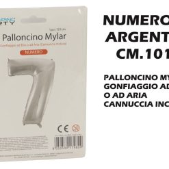 Palloncino Mylar Cm.101 Numero 7 Argento-8050539179809
