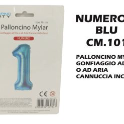 Palloncino Mylar Cm.101 Numero 1 Blu-8050539179847