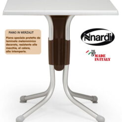 Tavolo Polo Cm.70X70 Werzalit Arg. Incr. Caffe-8010352802131