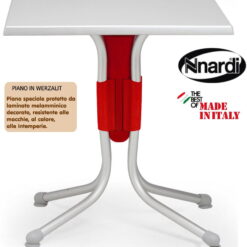 Tavolo Polo Cm.70X70 Werzalit Arg. Incr. Rosso-8010352808225