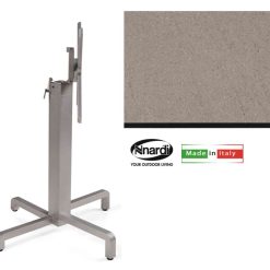 Tavolo Cm.70X70 Base Ibisco P.Laminato Tortora-