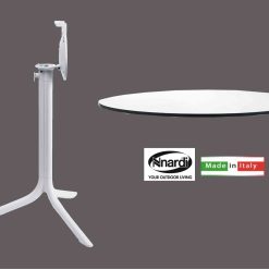 Tavolo Cm.60 Base Flute Piano Laminato Bianco-