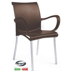 Poltrona Dama Caffe' Gambe Anodizzato-8010352616028