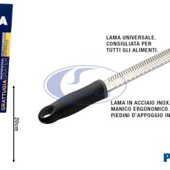 Grattugia Inox Manico Antiscivolo Cm.33 Lama Universale Cm.2