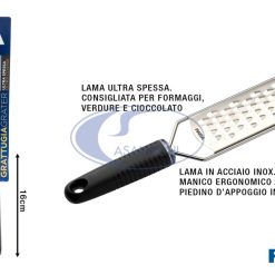Grattugia Inox Manico Antiscivolo Cm.31