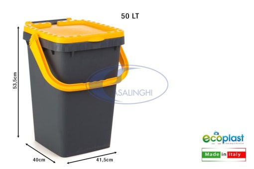 Pattumiera Ecoplus Lt.50 Giallo-8032532527870