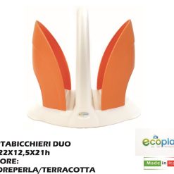 Portabicchieri Duo Madreperla/Terracotta-8032532528310