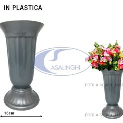 Portafiori Con Base Cm.16X29H Silver-3838851359773